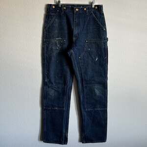 Carhartt B07 DNM blue denim double knee work wear carpenter pants